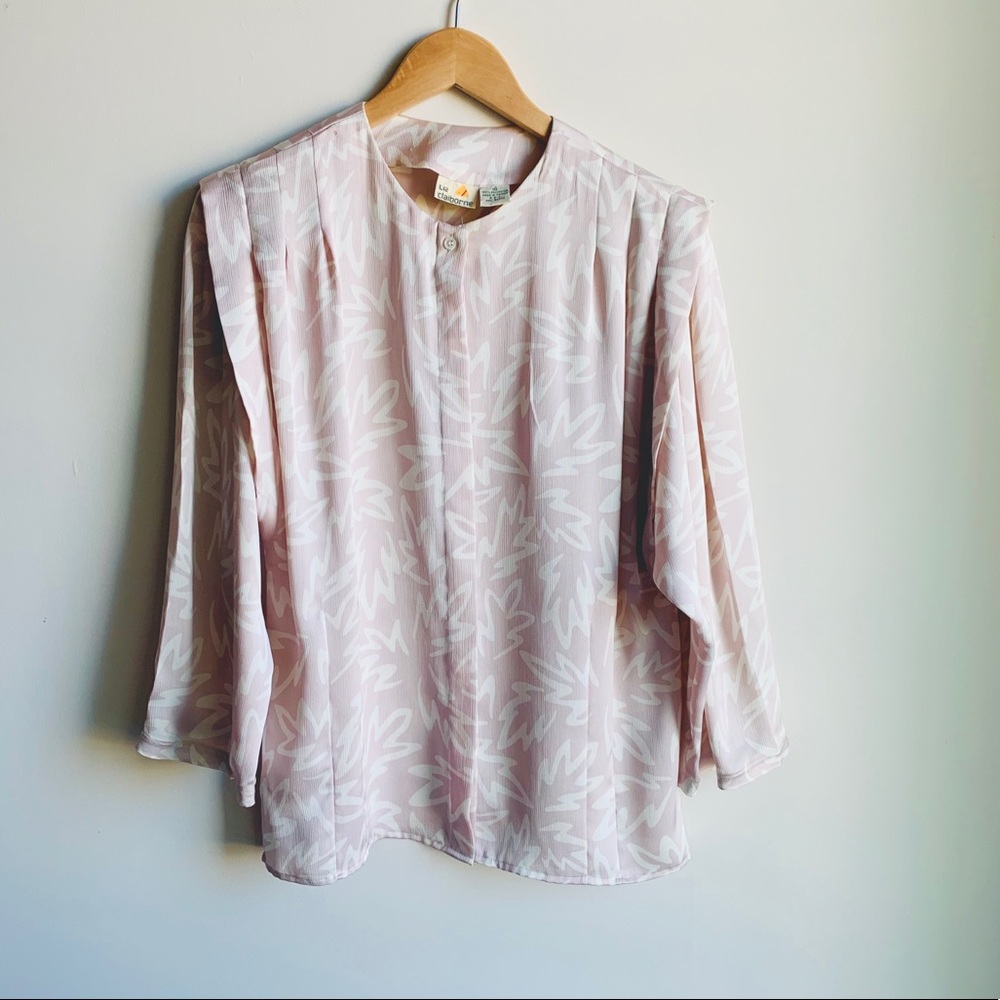 80s Vintage Liz Claiborne Cotton Candy Pink Blouse - Picture 2 of 7